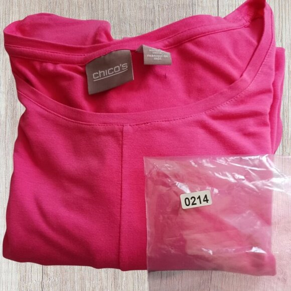 Chicos Womens long Sleeve Top Size 1 Hot Pink - Picture 3 of 14